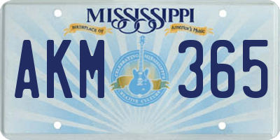 MS license plate AKM365