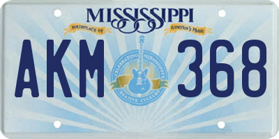 MS license plate AKM368