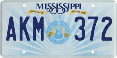 MS license plate AKM372