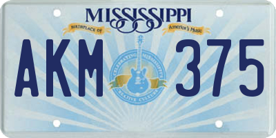 MS license plate AKM375