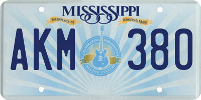 MS license plate AKM380