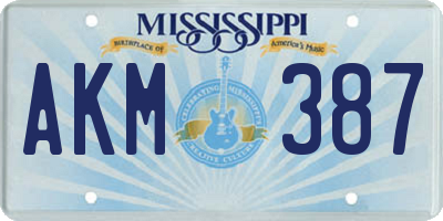 MS license plate AKM387