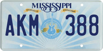 MS license plate AKM388