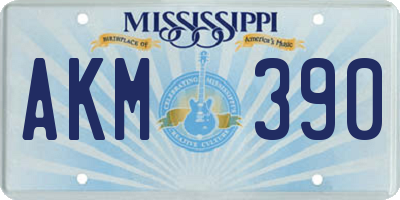 MS license plate AKM390