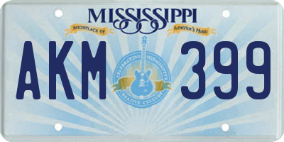 MS license plate AKM399
