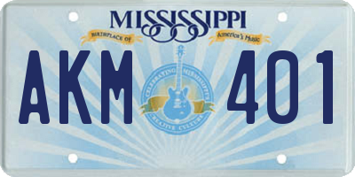 MS license plate AKM401