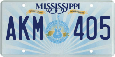 MS license plate AKM405
