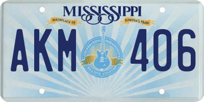 MS license plate AKM406