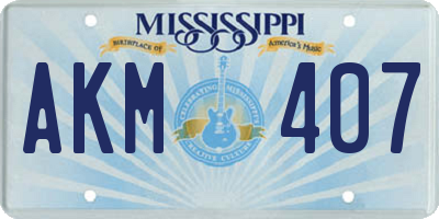 MS license plate AKM407