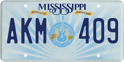 MS license plate AKM409