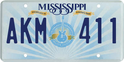 MS license plate AKM411