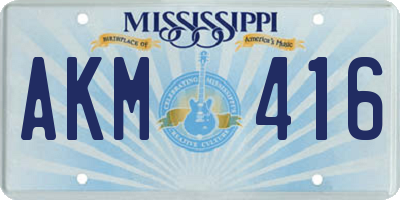 MS license plate AKM416