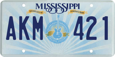 MS license plate AKM421