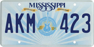 MS license plate AKM423