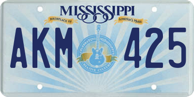 MS license plate AKM425