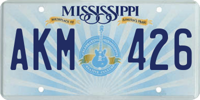 MS license plate AKM426