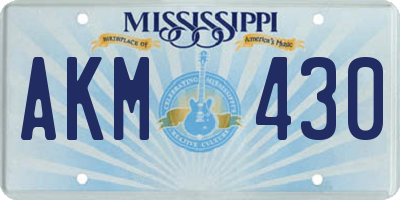 MS license plate AKM430