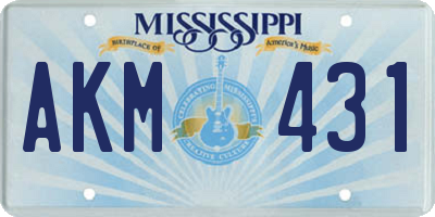 MS license plate AKM431