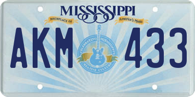 MS license plate AKM433