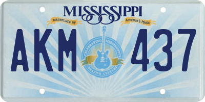 MS license plate AKM437