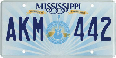 MS license plate AKM442