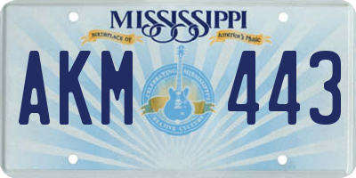 MS license plate AKM443