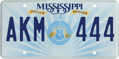MS license plate AKM444