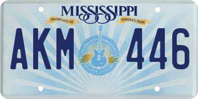 MS license plate AKM446