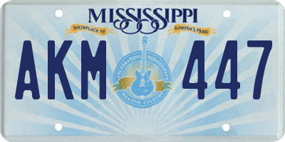 MS license plate AKM447