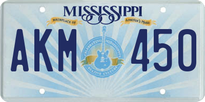 MS license plate AKM450