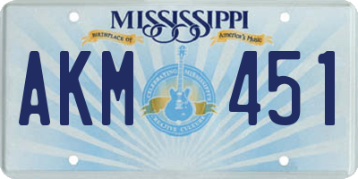 MS license plate AKM451