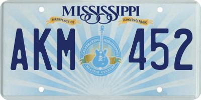 MS license plate AKM452