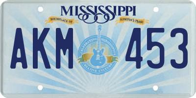 MS license plate AKM453