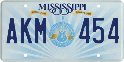 MS license plate AKM454