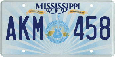 MS license plate AKM458