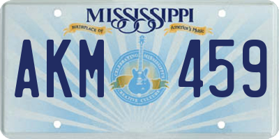 MS license plate AKM459