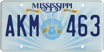 MS license plate AKM463