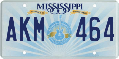 MS license plate AKM464