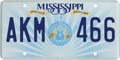 MS license plate AKM466
