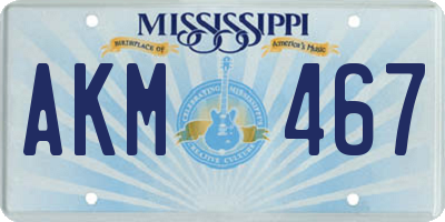 MS license plate AKM467