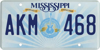 MS license plate AKM468