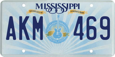 MS license plate AKM469