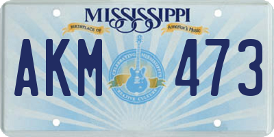 MS license plate AKM473