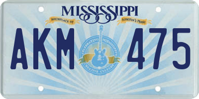 MS license plate AKM475