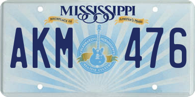 MS license plate AKM476
