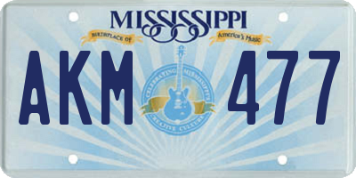 MS license plate AKM477