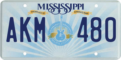 MS license plate AKM480