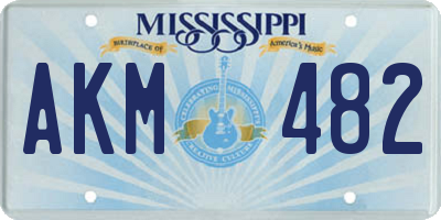 MS license plate AKM482