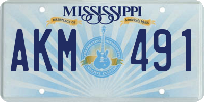 MS license plate AKM491