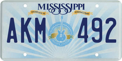 MS license plate AKM492